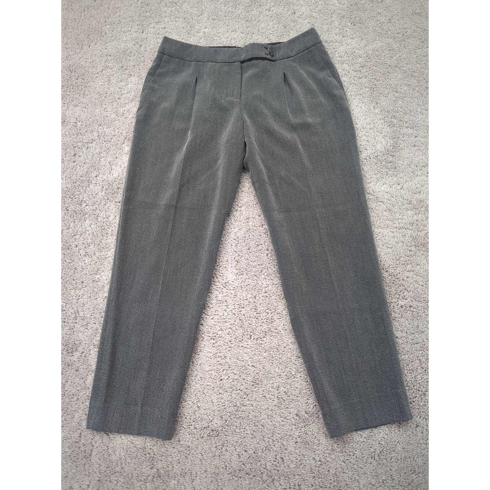 Giorgio Armani Dress Pants Womens 48 Gray Tapered Ankle Mid Rise Business Formal